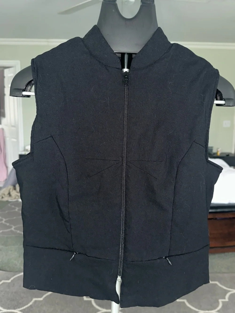 Express Black Sleeveless Zip Front Vest